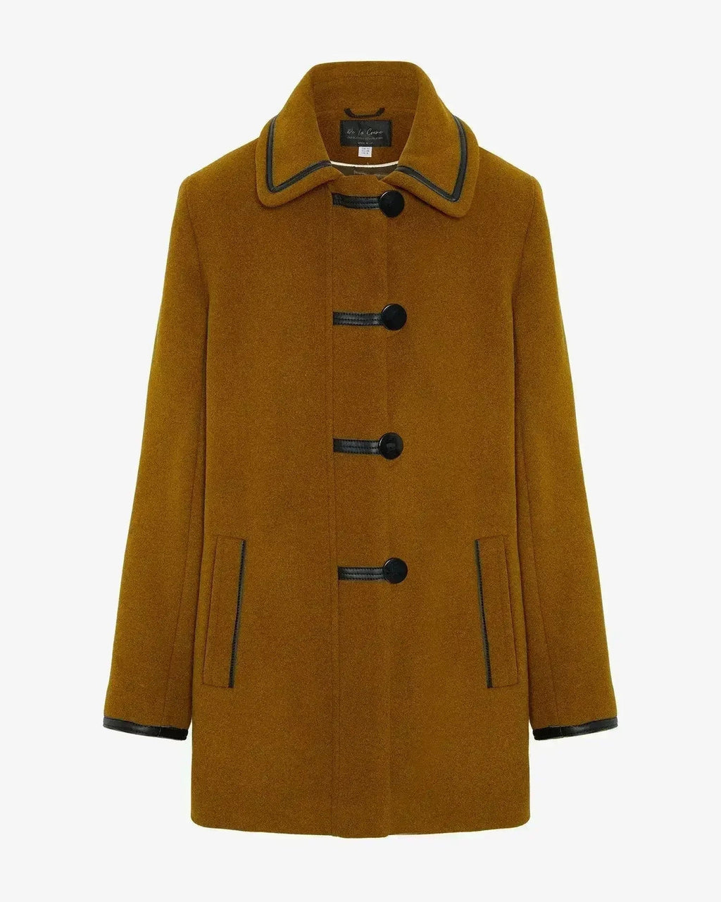 Wool Blend Contrast Trim Coat