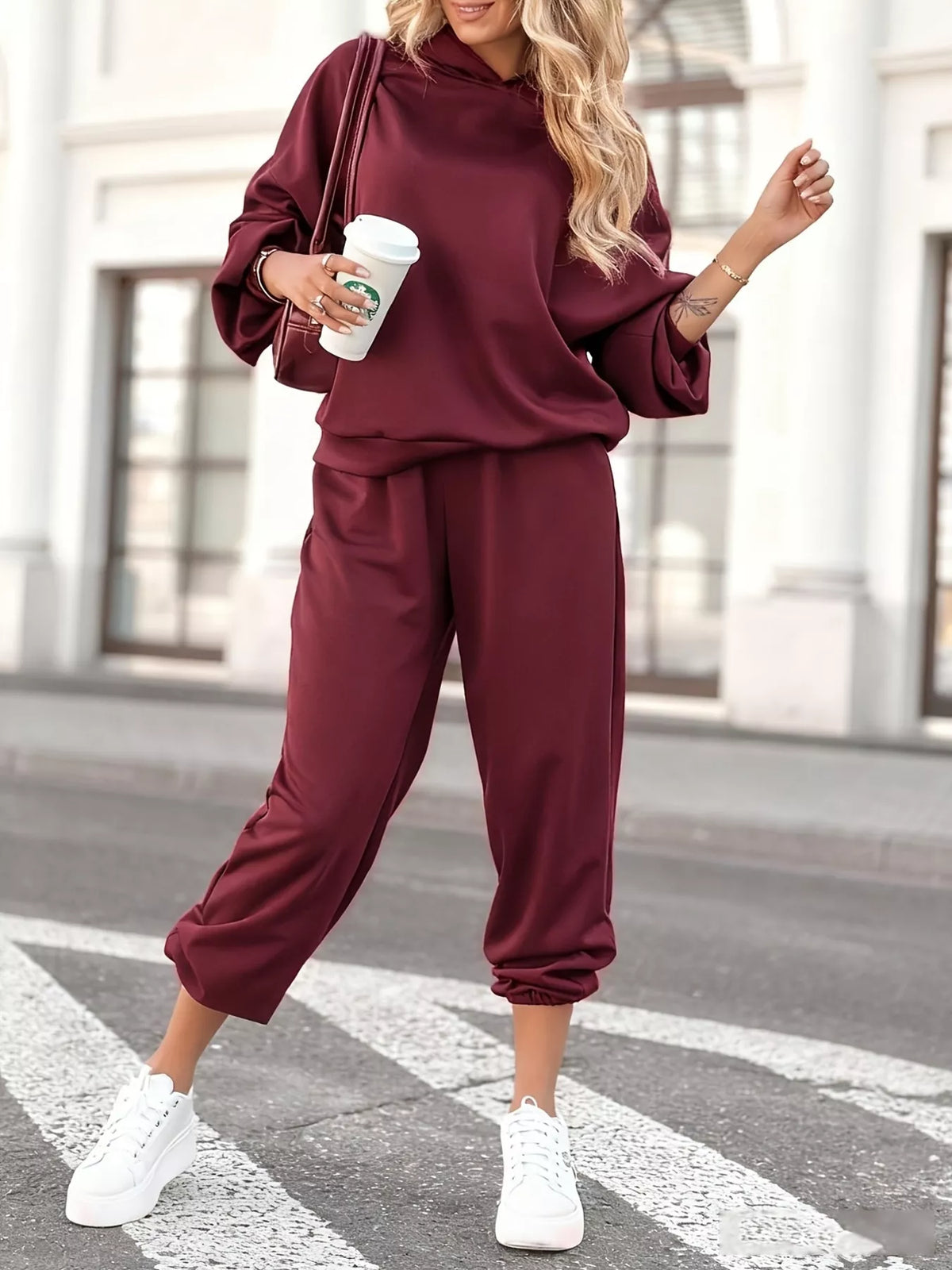 Casual Hoodie and Cropped Pants Set