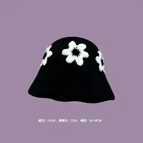 Handmade Knitted Bucket Hat - Cotton Boho Print - All-Season Stretchy Fit