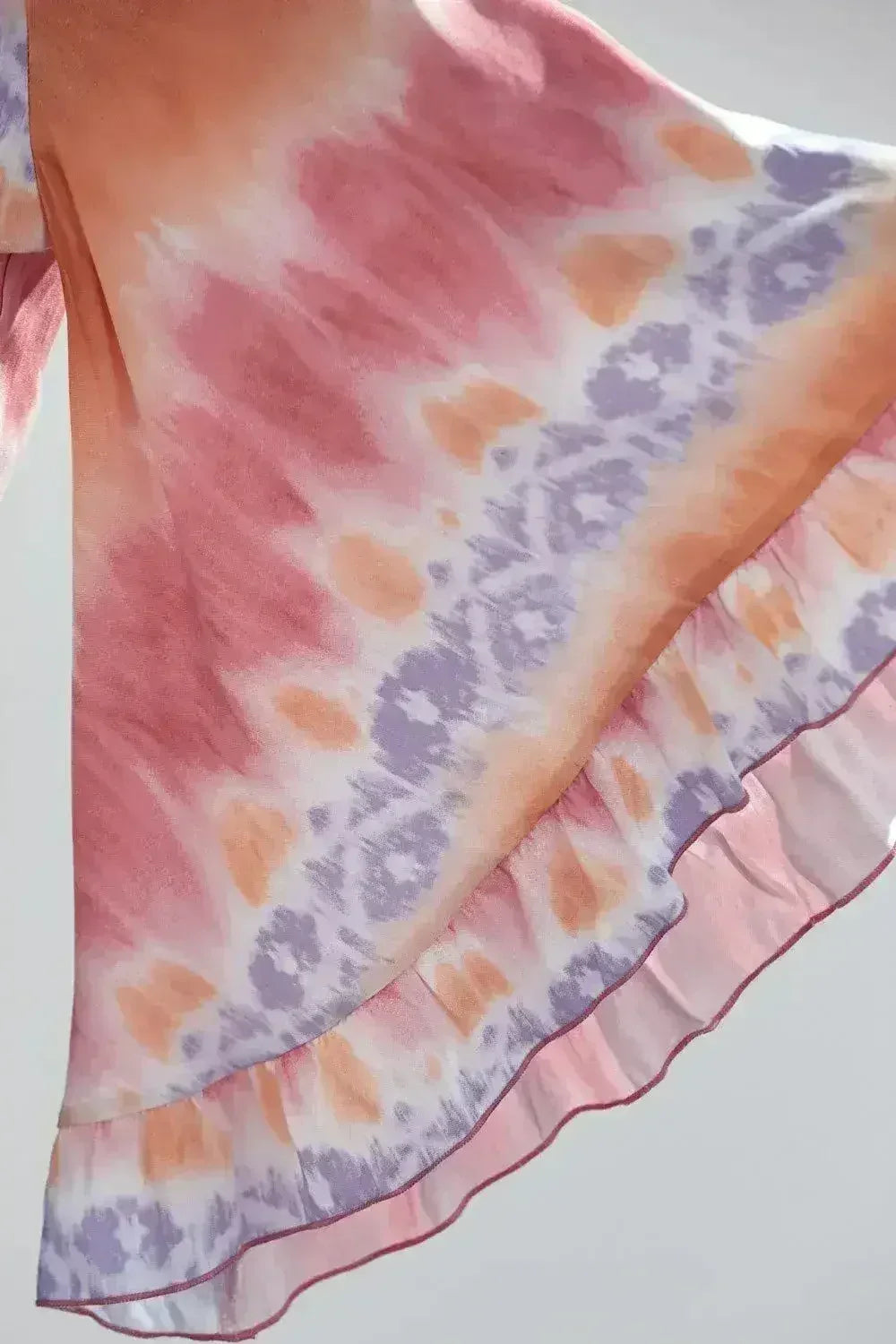 Bell-Sleeve Tie-Dye Crop Top – Flowy Sleeves & Stylish Design