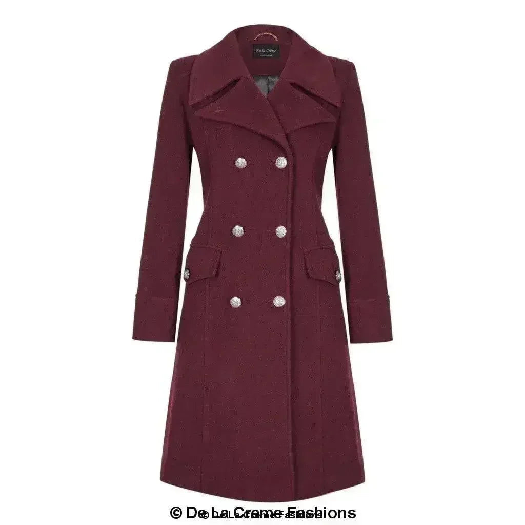 Wool Blend Double Breasted Midi Coat