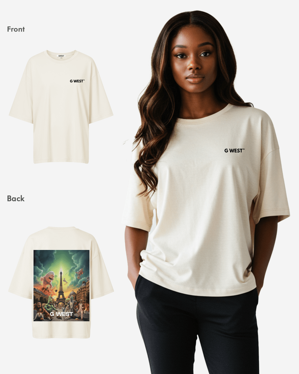 G West Womens In Paris Oversized T-Shirt