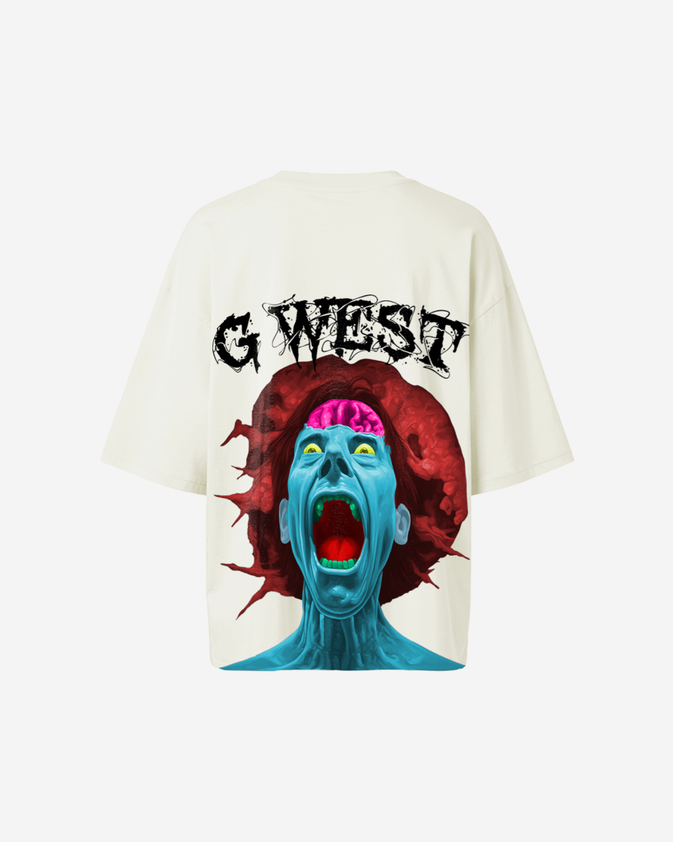 G West Womens Oversized Premium Erupt Brain T-Shirt